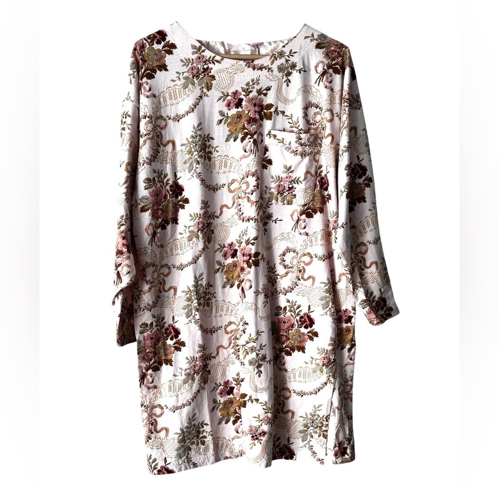 Victoria secret vintage 80s cottage granny floral night gown shirt Gold Label L